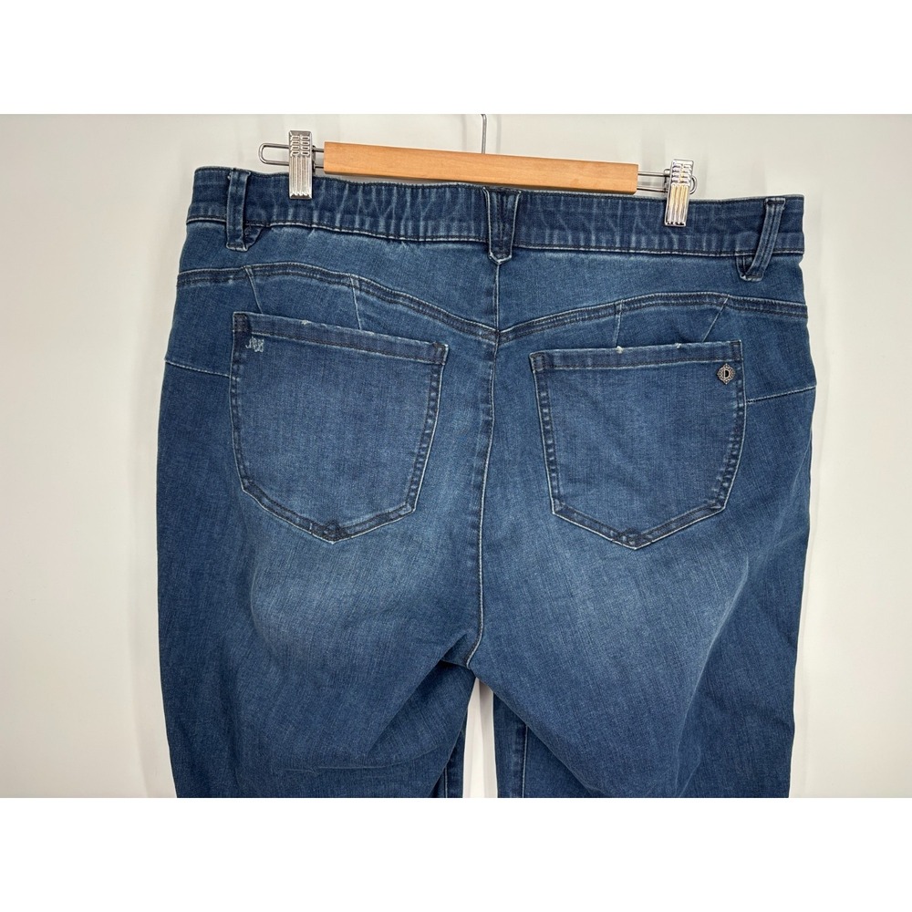 Democracy Jeans Womens Plus 18W Blue Straight Ab Solution Distressed High Rise - Picture 3 of 9